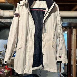 Tommy Hilfiger Cream and Navy Hooded Jacket